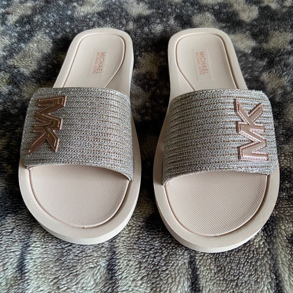 Michael Kors MK Palmer Rhinestone Slides 5W - Picture 2 of 3